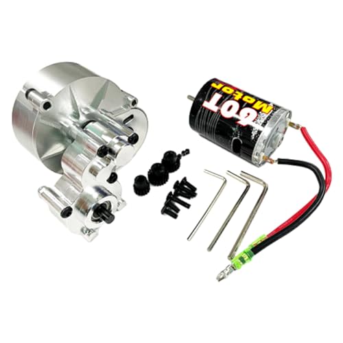 RCGOFOLLOW Getriebe 60T Motor Metallgetriebe Set für 1/10 Axial SCX10 Überlegene Kriechleistung 60T Metallgetriebe, Silber von RCGOFOLLOW