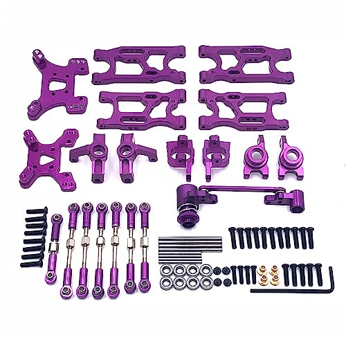 RCGOFOLLOW RC Fahrzeug Schwenkarm Lenkschalen Montage Upgrade Teile Kit liefert Ersatz für Wltoys 44010 144001 144002, Violett von RCGOFOLLOW