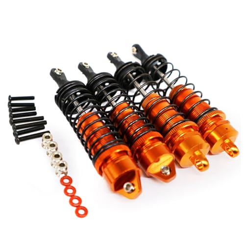 RCGOFOLLOW Stoßdämpfer hinten 1/10 Aluminiumlegierung für SENTON 3S Short Course, 4 Stück, RC Auto Zubehör, Ersatzteile Orange von RCGOFOLLOW