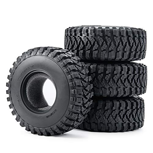 RCLIONS 4 Stück 5,6 cm 125 mm RC Crawler Wheel Reifen mit Schaumstoffeinlage für 1/10 RC Car Axial SCX10 Wraith RR10 TRX4 von RCLIONS