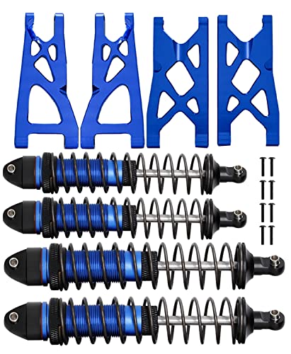 RCMYou RC Stoßdämpfer & Querlenker Upgrades für 1/10 Arrma Vorteks 4x4 3S Blx, Granit/Senton 4x4 4WD Mega 550 & 3S Blx, 4 Stück vorne hinten Volllegierung Big Bore Shocks & A Arms Hop Ups Set, von RCMYou