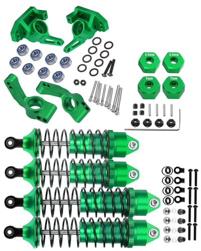 RCMYou RC Stoßdämpfer vorne und hinten, Lenkblöcke, Hinterachsträger für 1/10 Traxxas Slash VXL 2WD/Stampede VXL 2WD/Rustler VXL 2WD/Rustler VXL 2WD/Nitro Slash/Bigfoot 2WD, Grün von RCMYou