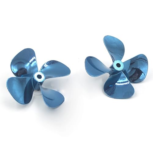 RC-Bootsmodell, 4-Blatt-Propeller Aus Zinklegierungsmetall, Paar Im Und Gegen Den Uhrzeigersinn, 55/60 Mm for Trawler- Und Köderboot-Modell(Blue,D55mm) von RCXCLXLH