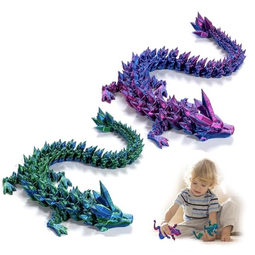 RCYHCY 3D Gedruckter Drachen, Geheimnisvolle Beweglicher Drachen, 3D Drachen Figuren Fidget Toys, 3D Leuchtend Gedruckter Drache, Beweglicher Drache, für Erwachsene Kinder Geschenke Spielzeug von RCYHCY