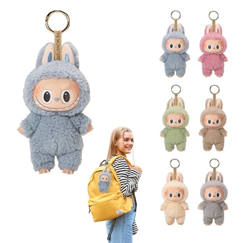 RCYHCY Labubu Puppe, 17cm Labubu Keychain, Labubu Monster Keychain, Labubu Plush Keychain, Labubu Puppe Keychain, Labubu Plüsch Anhänger, Labubu Plüschtier, Geschenke für Jungen und Mädchen (D) von RCYHCY