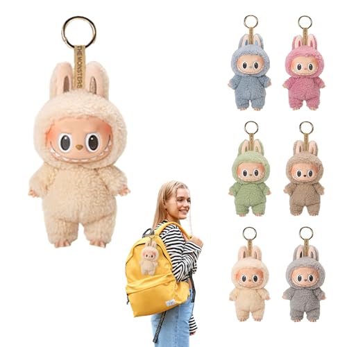 RCYHCY Labubu Puppe, 17cm Labubu Keychain, Labubu Monster Keychain, Labubu Plush Keychain, Labubu Puppe Keychain, Labubu Plüsch Anhänger, Labubu Plüschtier, Geschenke für Jungen und Mädchen (F) von RCYHCY