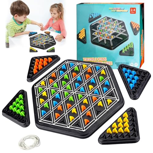 Triggle Spiel Gummibänder, Kettendreieck Schachspiel, Brain Games Triggle, Triggle Spiel mit Gummibänder, Brettspiele Dreieck, Das für Interaktive Denkübungen in Familien Desktop Brettspiel von RCYHCY