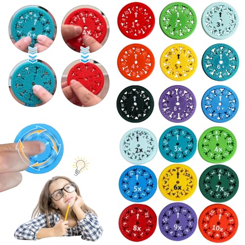 18 Stück Mathe Fidget Spinner, Math Fact Finger Spinner Sensorisches Spielzeug, mathematische Fidget Spinner, Additions-Subtraktions-Multiplikations und Divisions Mathe-Lernspiele von RCYHCY