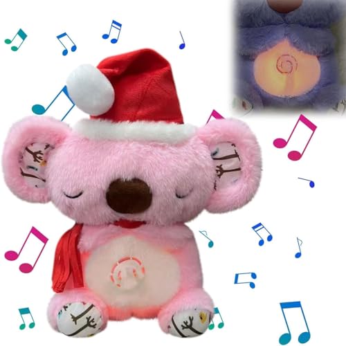 RDCIRP Atmender Koala-Plüsch, angstlindernder Koala, niedliche Stofftier-Plüschpuppe mit musikalischen Lichtern und rhythmischen Atemaktionen, angstlindernde Plüschkissen for Jungen und Mädchen(Rosa) von RDCIRP