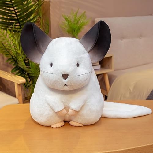 RDCIRP Chinchilla Plüschtier, 9,8 Zoll süße Stofftier-Plüschpuppe, weiche Cartoon-Plüschfigur, Kissenspielzeug for Kinder, Erwachsene, Geschenke, Heimdekoration(Weiß) von RDCIRP