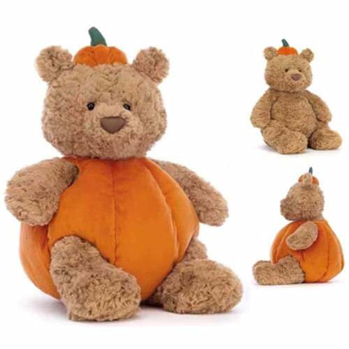 RDCIRP Kürbisbär-Plüsch, Stofftier-Plüschtier, Squishy-Bär-Spielzeug, umarmbares Puppenkostüm, süßes Spielzeug for Jungen und Mädchen, Halloween-Party von RDCIRP