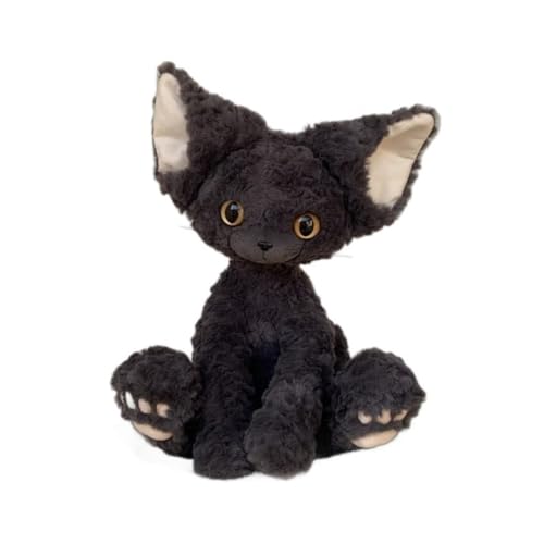 RDCIRP Plüschtier „Schwarze Katze“, De-von R-ex, Kuscheltiere, Schwarze Katzenpuppen for Mädchen, Jungen, Erwachsene, Heimdekoration von RDCIRP