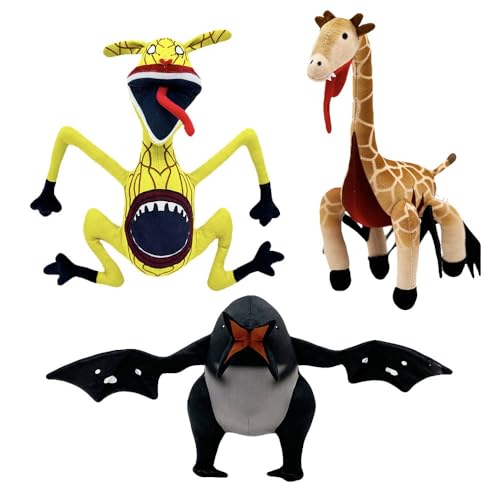 RDCIRP Zoochosis Cartoon Plüsch, niedliches Stofftier, Zoochosis-Horror-Plüschtier, Kissenspielzeug, Zoochosis-Giraffe-Figur, Puppe for Spielefans, Geschenke(3pcs) von RDCIRP