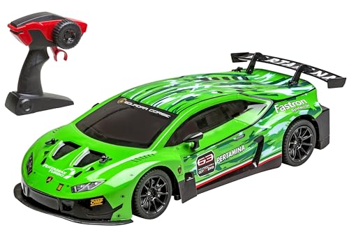 RE-EL TOYS Art. 2305 Lamborghini Huracan GT3 grün - RC mit voller Kontrolle 2,4 GHz: Maßstab 1:12 (39 cm) - Wiederaufladbarer Lithium-Akku im Lieferumfang enthalten von RE-EL TOYS