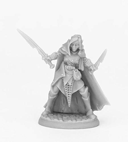 Pechetruite 1 x Dark ELF Female Warrior - Reaper Bones Miniature zum Rollenspiel Kriegsspiel - 44070 von REAPER MINIATURES