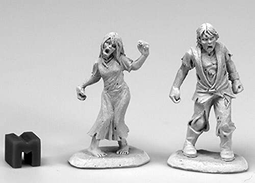 Reaper Miniatures Zombie Teens (2) #03904 Dark Heaven Legends Unlackiertes Metall von REAPER MINIATURES