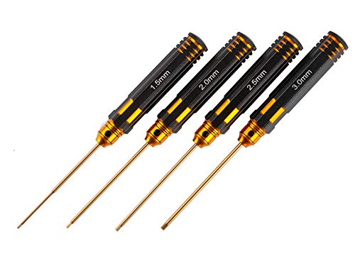 RECKWARD TUNING RT Werkzeug Innensechskant 1.5, 2.0, 2.5, 3.0 mm Set Black golden Tungsten Steel 100MM von RECKWARD TUNING