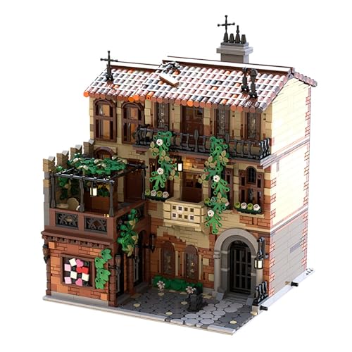 Klemmbausteine Haus, MOC-131698 Juliet Town, Bausteine Bausatz, Gebäude Modellbausatz, Bauspielzeuge für Erwachsene, 3735 Teile, Kompatibel mit LG von REDBMX