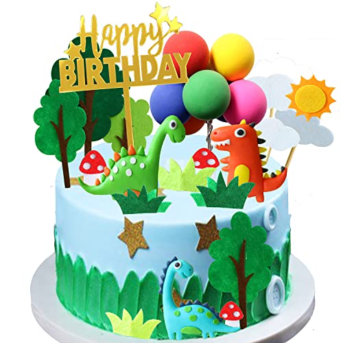 18 Stück 3D Dinosaurier Kuchendekoration Cake Toppers Kinder Baby Party Dinosaurier Themen, Deko Dinosaurier Wald , (Dinosaurier) von REDO