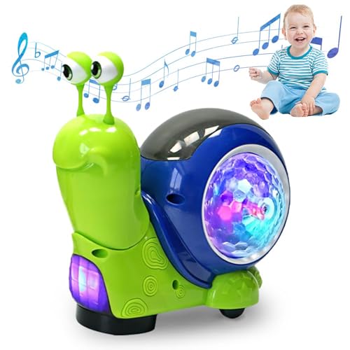 Baby Krabbel Spielzeug 6-18 Monate, Krabbelspielzeug Baby - mit Lichter und Musik, Lustige Schnecke Krabbel Spielzeug, Wiederaufladbarmotorikspielzeug ab 6 Monate Baby Spielzeug Geschenke (grün) von REGAPOG