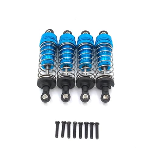 4PCs/1set Metall Vorne und Hinten Universal Stoßdämpfer, for Wltoys 124019 144001 RC Auto Upgrade Teile(Blue) von REHOSE