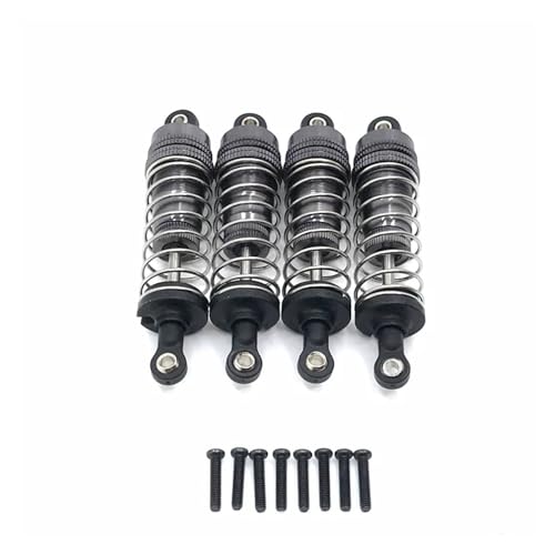 4PCs/1set Metall Vorne und Hinten Universal Stoßdämpfer, for Wltoys 124019 144001 RC Auto Upgrade Teile(Dark Grey) von REHOSE