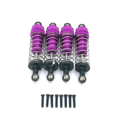 4PCs/1set Metall Vorne und Hinten Universal Stoßdämpfer, for Wltoys 124019 144001 RC Auto Upgrade Teile(Purple) von REHOSE