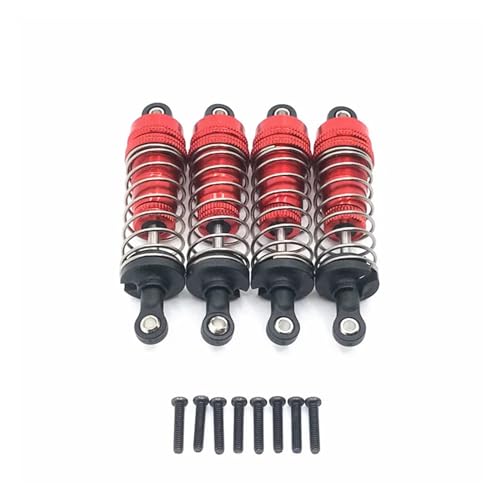 4PCs/1set Metall Vorne und Hinten Universal Stoßdämpfer, for Wltoys 124019 144001 RC Auto Upgrade Teile(Red) von REHOSE