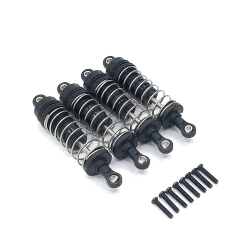 4PCs/1set Metall Vorne und Hinten Universal Stoßdämpfer, for Wltoys 124019 144001 RC Auto Upgrade Teile(Svart) von REHOSE