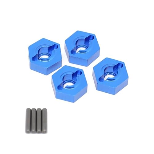 REHOSE 4-teiliger Metall-14-mm-Rad-Sechskant-Adapter, for 1/10 Arrma for SENTON VORTEKS for Typhon Big Rock Granite RC-Autoteile(Blue) von REHOSE