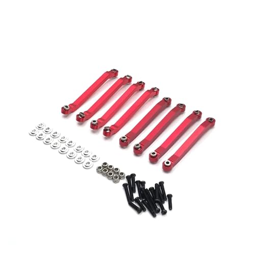 REHOSE 8 Stück Metall-Chassis-Zugstangen, Feste Verbindungsstange, for MN D90 D91 D96 D99 D99S MN90 1/12 RC-Autoteile(Red) von REHOSE