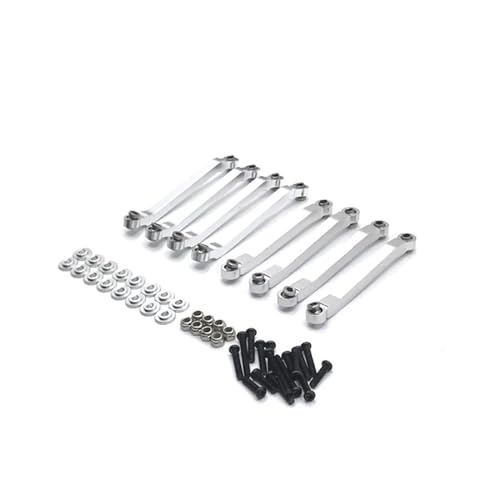 REHOSE 8 Stück Metall-Chassis-Zugstangen, Feste Verbindungsstange, for MN D90 D91 D96 D99 D99S MN90 1/12 RC-Autoteile(White) von REHOSE