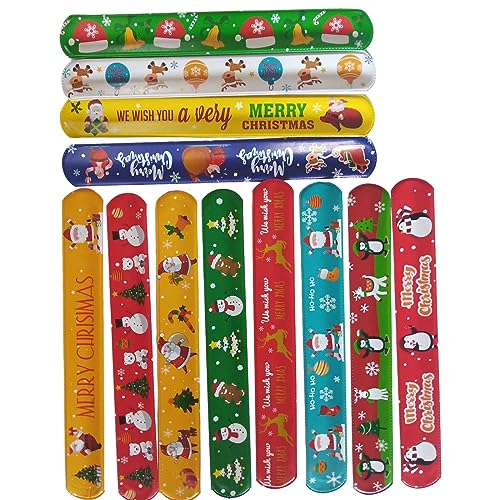 REITINGE 100 Stück hochwertige Weihnachts-Armbänder für Kinder für Weihnachten, Partytüten, Füller, Weihnachtsfeier-Armbänder von REITINGE