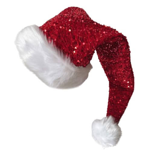 REITINGE Festliche Weihnachtsmütze mit weißem Hut für Feiertage, Partys, Neujahr, Party, Cosplay-Zubehör von REITINGE