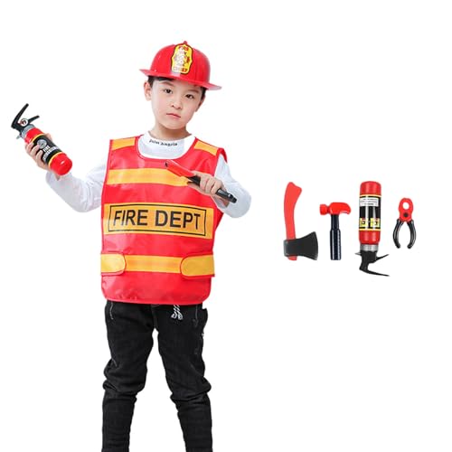 REITINGE Halloween Feuerwehrmann Polizist Arzt Krankenschwester Cosplay Kostüm Set Rollenspiel Kostüm 3-8 von REITINGE