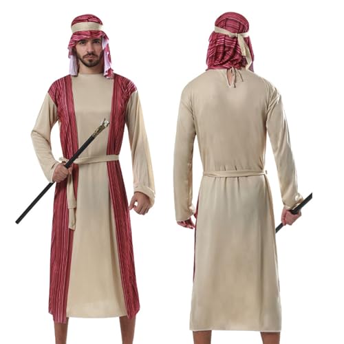 REITINGE Halloween-Kostüm für Herren, Größe S, für Erwachsene, Cosplay, arabisches Indianer-Kostüm, für Partys von REITINGE