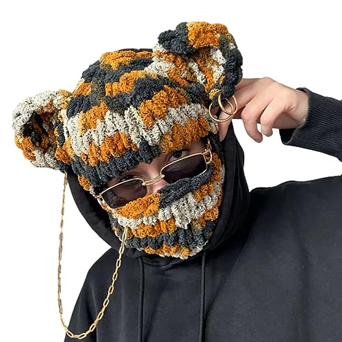 REITINGE Mädchen Gestrickte Ohren Geschenke Warme Mütze Erwachsene Gestrickt Chenille Garn Halloween Requisiten von REITINGE