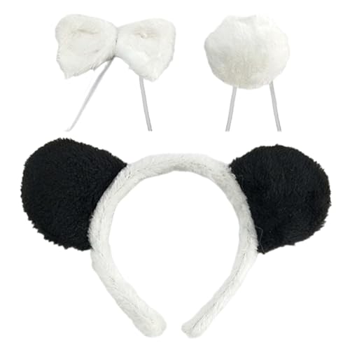 REITINGE Panda Kostüm Set Ohren Schwanz Fliege Kostüm Zubehör Mädchen Jungen Halloween Cosplay Requisiten von REITINGE