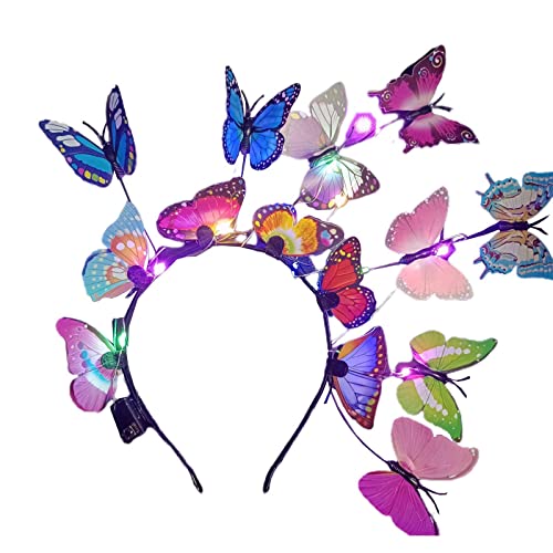 REITINGE Schmetterlings-Haarreif, leuchtendes LED-Licht, Haar-Accessoire für Weihnachten, Party, Kostüm-Requisiten von REITINGE