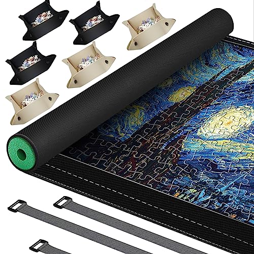 Puzzlematte 1500 1000 Teile, Puzzle Matte Roll, Puzzleunterlage Puzzlemappe Puzzlerolle Mat Storage Accessories für Erwachsene, Jigsaw Puzzle Mat Roll Up. von REKGO