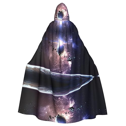 REMYS Earth and Moon Print Hooded Cape Halloween Hooded Cloak Transform Your Look With The Ultimate Hooded Cloak von REMYS