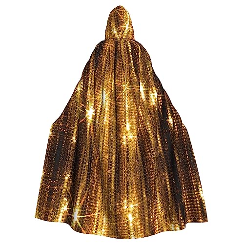 REMYS Halloween-Kapuzenumhang mit Galaxie-Aufdruck. Die Dekoration mit Kapuze verwandelt Ihren Look mit dem ultimativen, Goldfarbener Pailletten-Druck, EinheitsgröÃŸe von REMYS