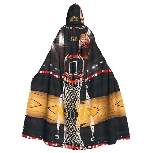 REMYS Wunderschöner Halloween-Kapuzenumhang mit Mottenaufdruck. Die Dekoration mit Kapuze verwandelt Ihren Look mit dem ultimativen, Basketball-Aufdruck, EinheitsgröÃŸe von REMYS