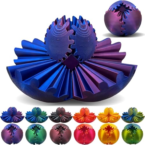 Gear Ball – Schreibtischspielzeug, 3D-Gedruckter Gear Ball Spin Ball Oder Würfel-Zappelspielzeug, Gear Sphere, Gear Ball Zappelspielzeug, Stressball, Zappelball Gear-Spielzeug Zum Entspannen Bei Stre von RENJIANPO