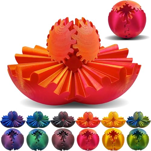 Gear Ball – Schreibtischspielzeug, 3D-Gedruckter Gear Ball Spin Ball Oder Würfel-Zappelspielzeug, Gear Sphere, Gear Ball Zappelspielzeug, Stressball, Zappelball Gear-Spielzeug Zum Entspannen Bei Stre von RENJIANPO