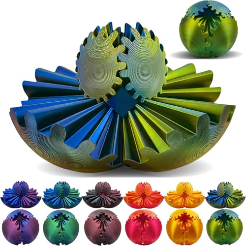 Gear Ball – Schreibtischspielzeug, 3D-Gedruckter Gear Ball Spin Ball Oder Würfel-Zappelspielzeug, Gear Sphere, Gear Ball Zappelspielzeug, Stressball, Zappelball Gear-Spielzeug Zum Entspannen Bei Stre von RENJIANPO