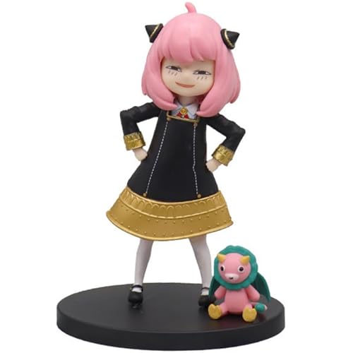 REOZIGN Anya Figure, Q sitzende Version ersetzt Kopf Anya Forger PVC Charakterfigur Cosplay Sammlermodell für Anime-Fans Geschenke (Stand) von REOZIGN