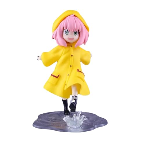 REOZIGN Anya Forger Figur, Anya Forger trägt eine gelbe Regenfigurenstatue, 15 cm / 5,9 Zoll, PVC-Cartoon-Figur von REOZIGN