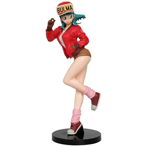 REOZIGN Bulma-Figur, stehender Sporthut, Actionfiguren Bulma 26 cm, Modell aus PVC, Statue zum Sammeln, Geschenk zum Basteln (Rot) von REOZIGN