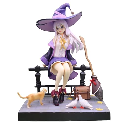 REOZIGN Elaina Figur, magisches Mädchen, sitzend, Elaina, Anime-Figuren, 26 cm, Modell aus PVC, handgefertigt, Statue, Handwerk, Geschenk von REOZIGN